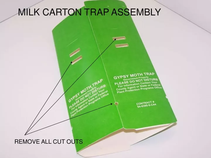 milk carton trap assembly