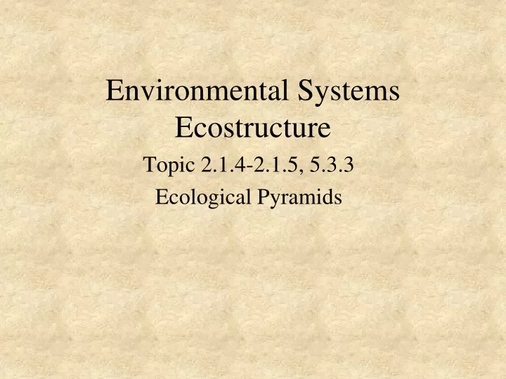 environmental systems ecostructure