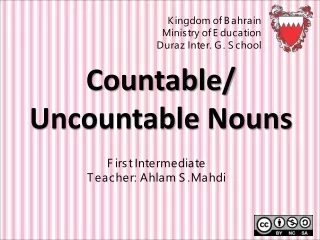 Countable/ Uncountable Nouns
