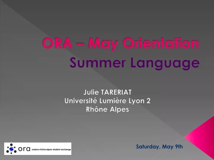 ora may orientation