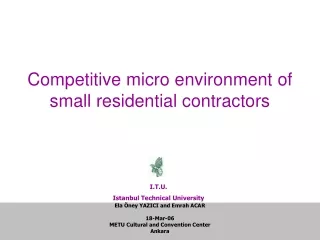Competitive micro environment of small residential contractors