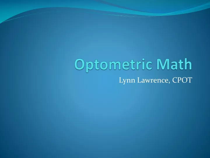 optometric math