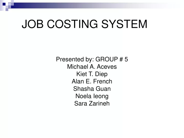 job costing system