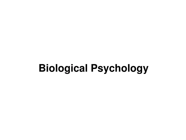 biological psychology