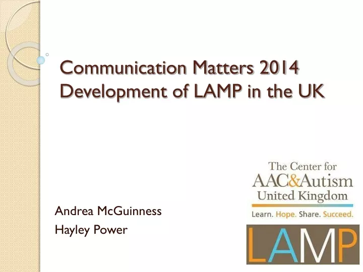 communication matters 2014 development of lamp in the uk