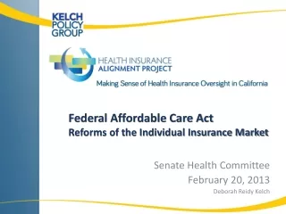 Federal Affordable Care Act Reforms of the Individual Insurance Market