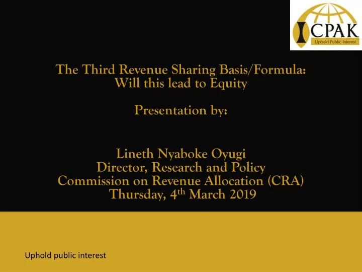 the third revenue sharing basis formula will this
