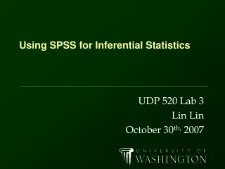 Using SPSS for Inferential Statistics