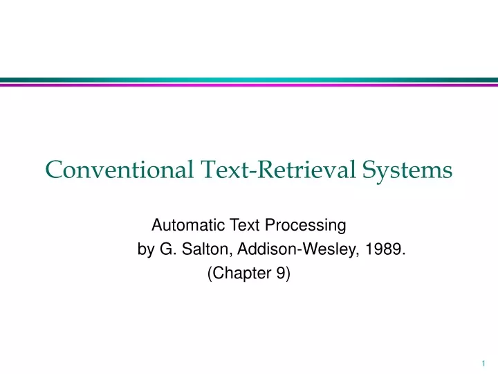 conventional text retrieval systems