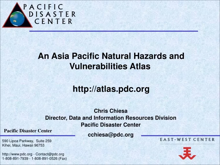 an asia pacific natural hazards
