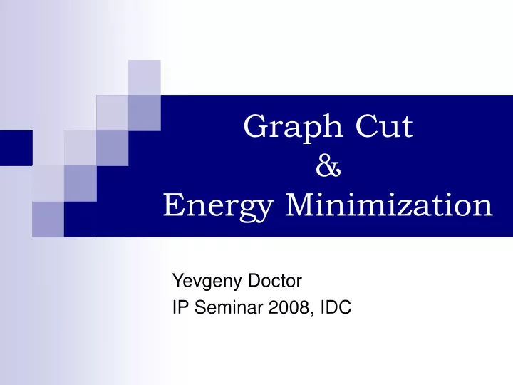 graph cut energy minimization