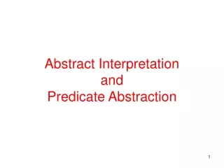 Abstract Interpretation  and Predicate Abstraction