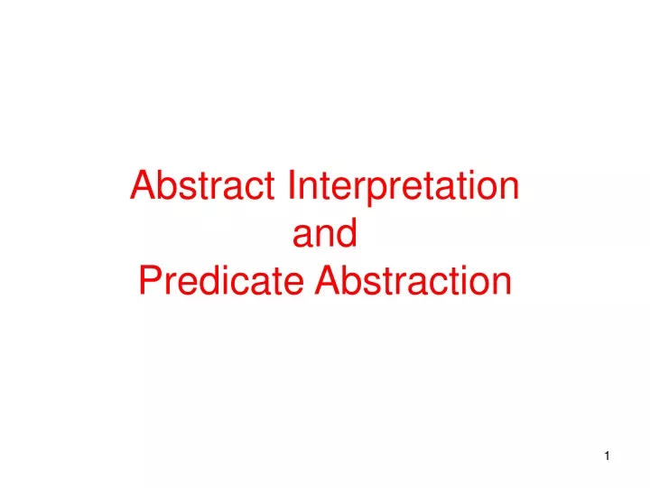 abstract interpretation and predicate abstraction