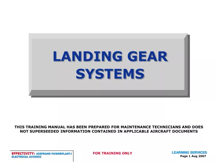 landing gear systems