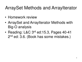 ArraySet Methods and ArrayIterator