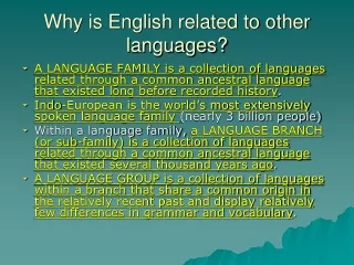 Why is English related to other languages?