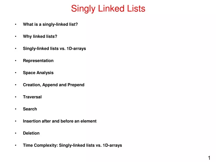 singly linked lists