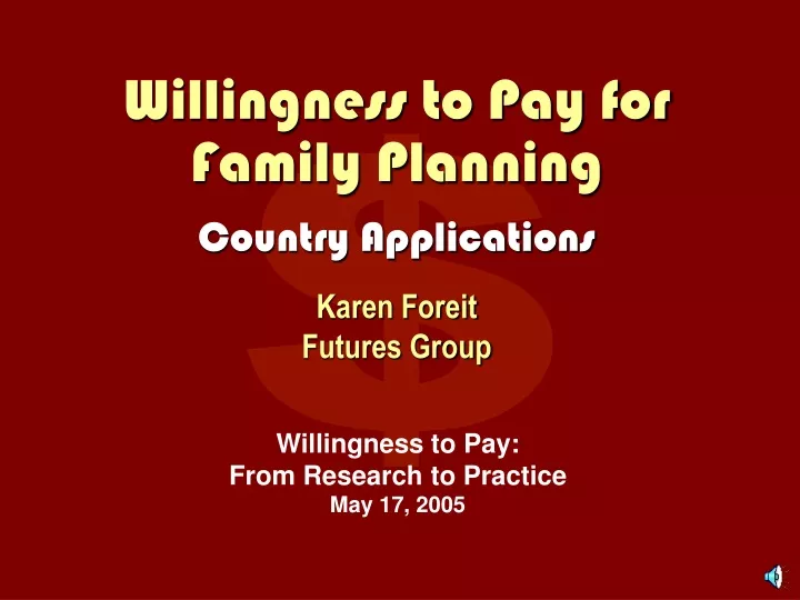 willingness to pay for family planning country