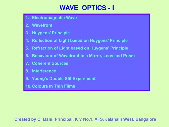 wave optics i