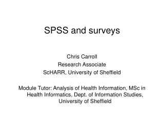 SPSS and surveys