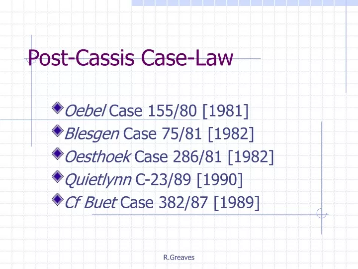 post cassis case law