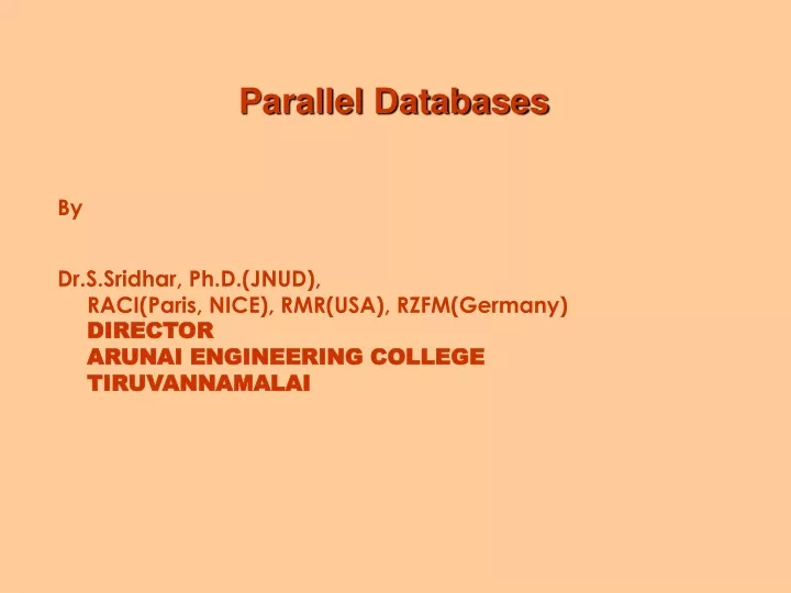 parallel databases