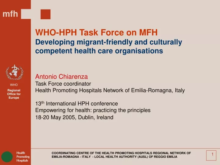 who hph task force on mfh developing migrant