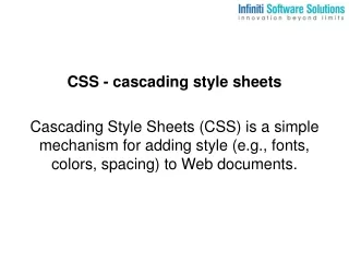 CSS - cascading style sheets