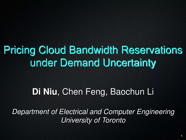 pricing cloud bandwidth reservations under demand uncertainty