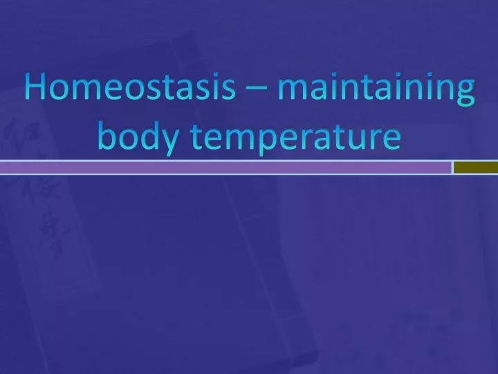 homeostasis maintaining body temperature