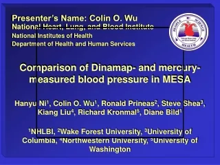 Comparison of Dinamap- and mercury-measured blood pressure in MESA