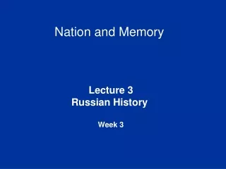 Nation and Memory