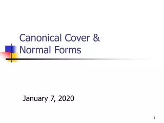 Canonical Cover &amp;  Normal Forms
