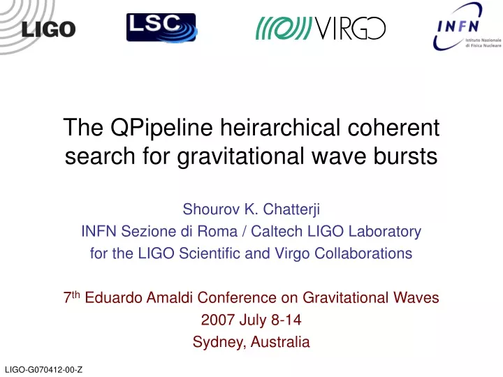 the qpipeline heirarchical coherent search for gravitational wave bursts