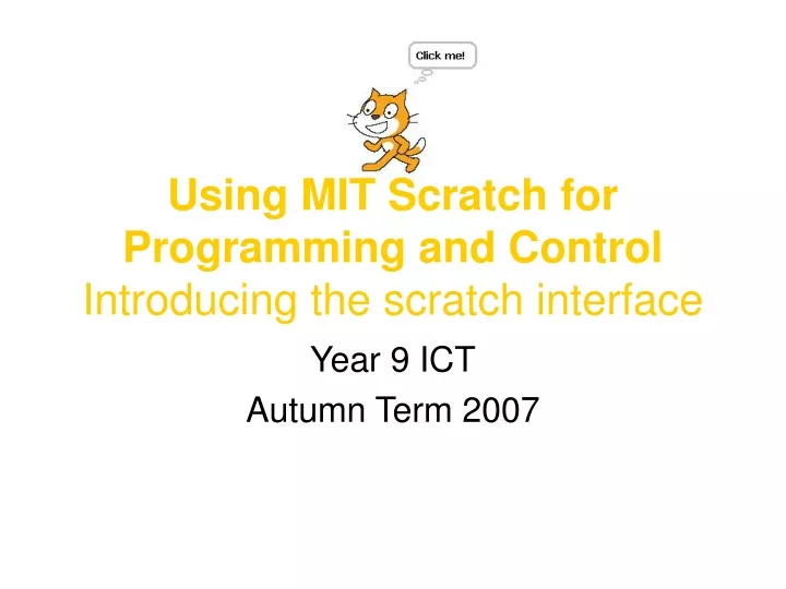 using mit scratch for programming and control introducing the scratch interface