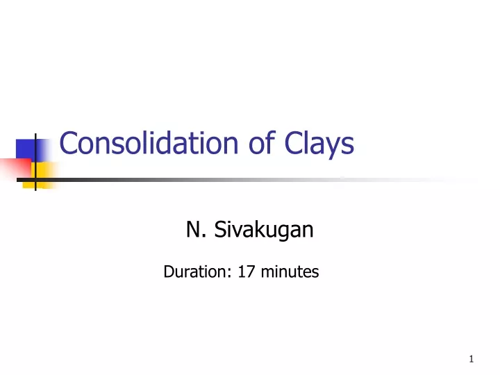 consolidation of clays