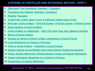 SYSTEMS OF PARTICLES AND ROTAIONAL MOTION – PART-1
