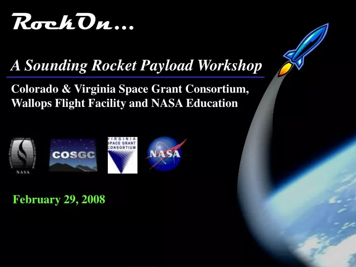 rockon a sounding rocket payload workshop