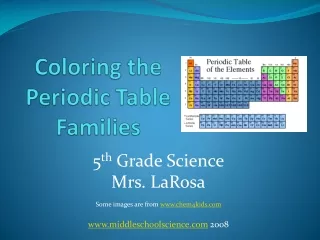 Coloring the  Periodic Table  Families