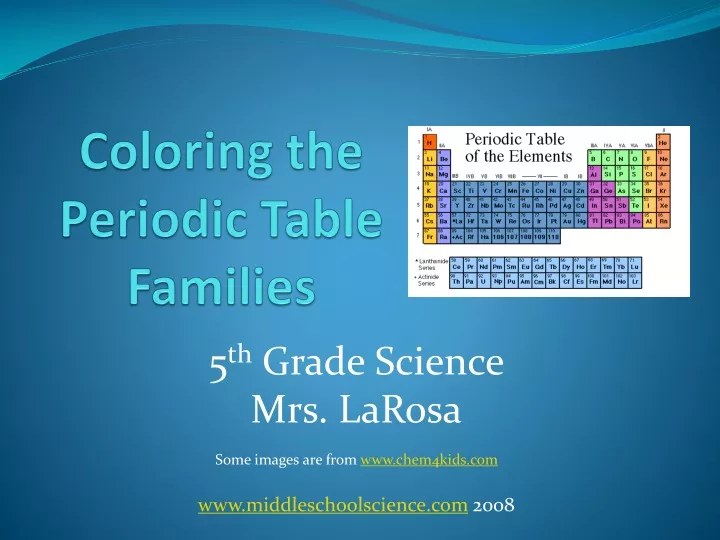 coloring the periodic table families