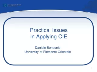 Practical Issues in Applying CIE