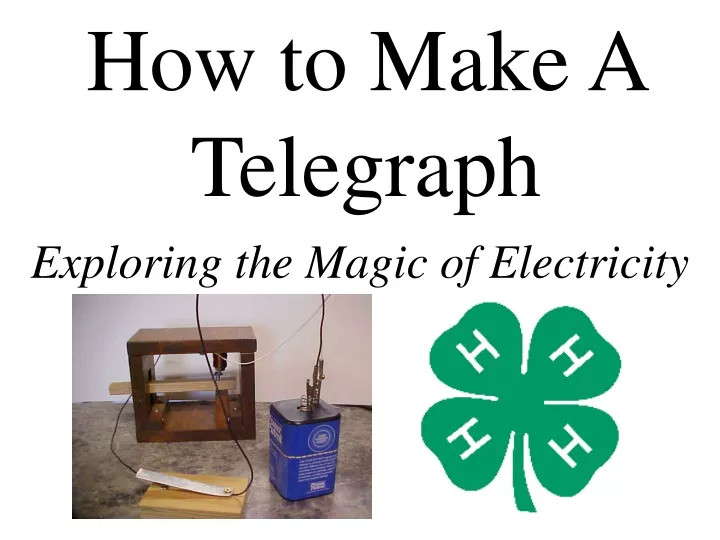 how to make a telegraph