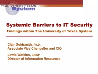 Systemic Barriers to IT Security Findings within The University of Texas System