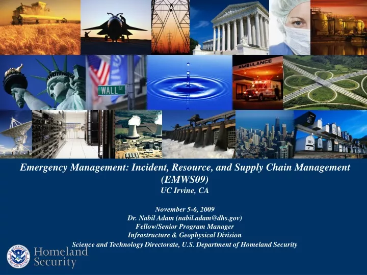 emergency management incident resource and supply