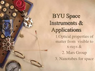 BYU Space  Instruments &amp; Applications