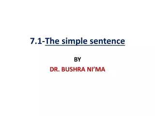 7.1- The simple sentence