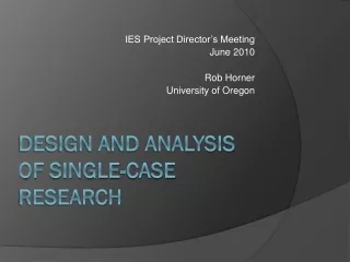 Design and Analysis of  Single-case Research