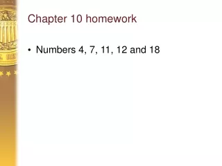 Chapter 10 homework