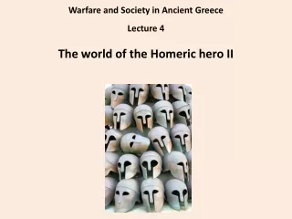 Warfare and Society in Ancient Greece