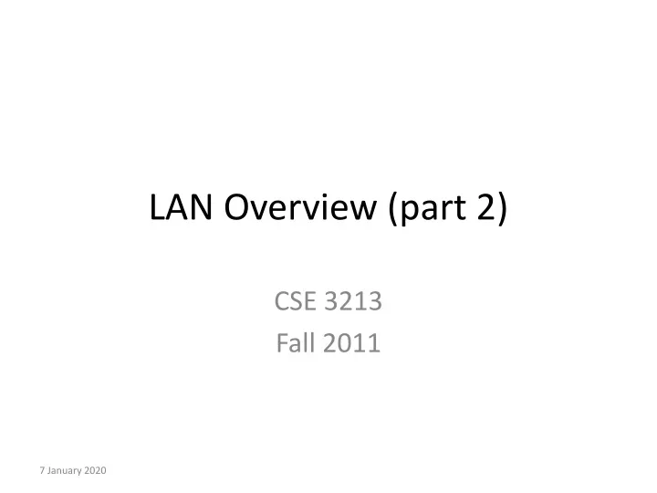 lan overview part 2